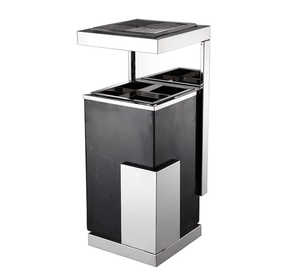 Stainless Steel Rectangular Ash barrel With Bin